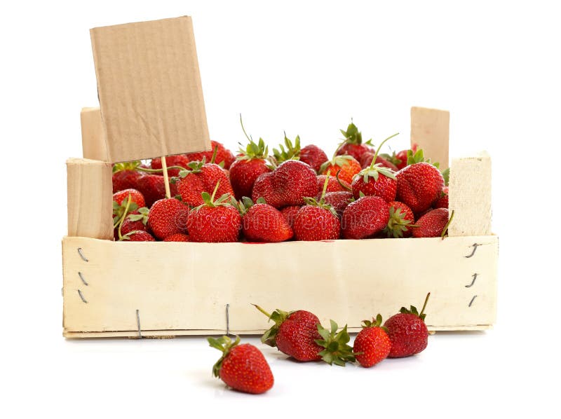 Strawberry in wooden box stock image. Image of tasty 20063561