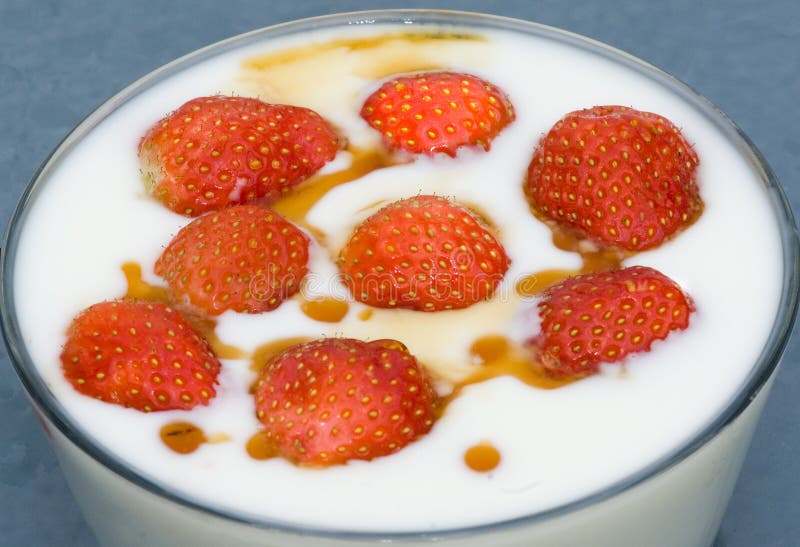 Strawberry yoghurt stock image. Image of strawberry, food 14395741