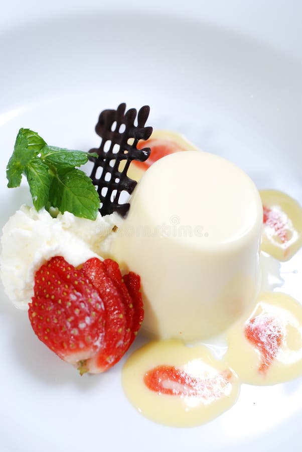 Strawberry and Yogurt As a Jelly Pudding Stock Photo Image of food