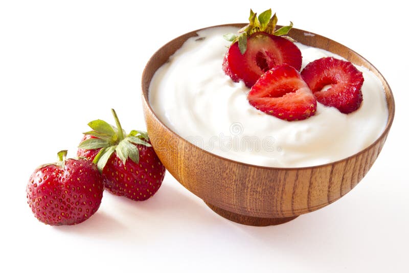 STRAWBERRY YOGURT on white