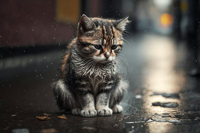 Blúdiť mačka v dážď ilustrácie vytvoril podľa.