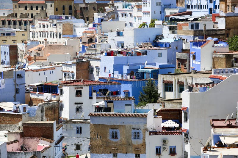 Straße von Chefchaouen stockfoto Straße von Chefchaouen stockfoto