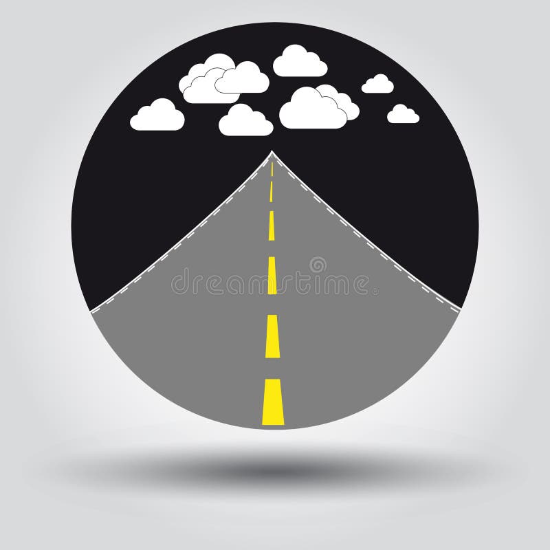 Straßen-Design-Ikone und Wolken vektor abbildung Straßen-Design-Ikone und Wolken vektor abbildung