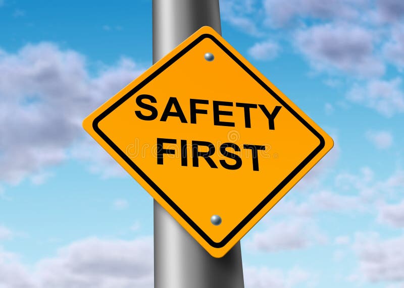 Straßen-Straßenschildsymbol der Sicherheit erstes Straßen-Straßenschildsymbol der Sicherheit erstes