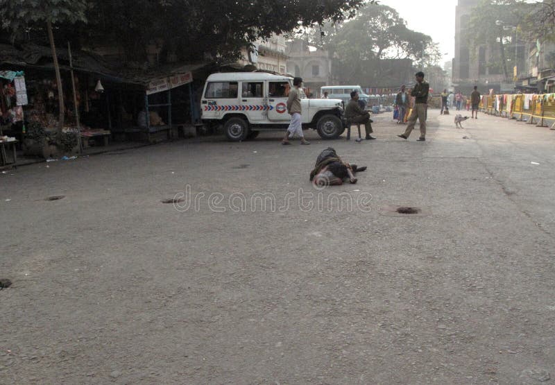 Straßen von Kolkata bettler stockbild Straßen von Kolkata bettler stockbild