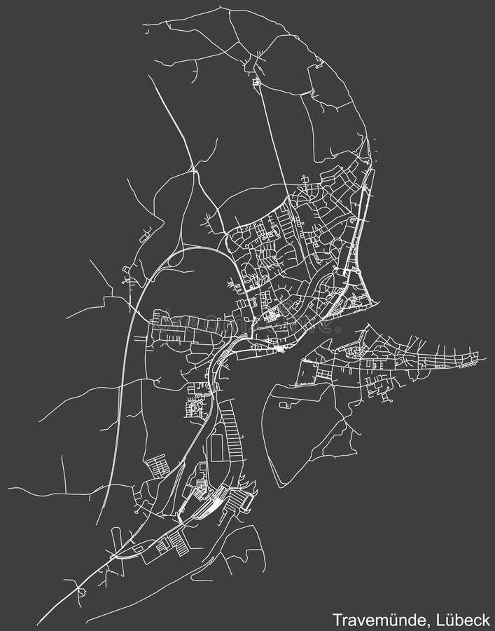 Straßenkarte des Bezirks Lubeck