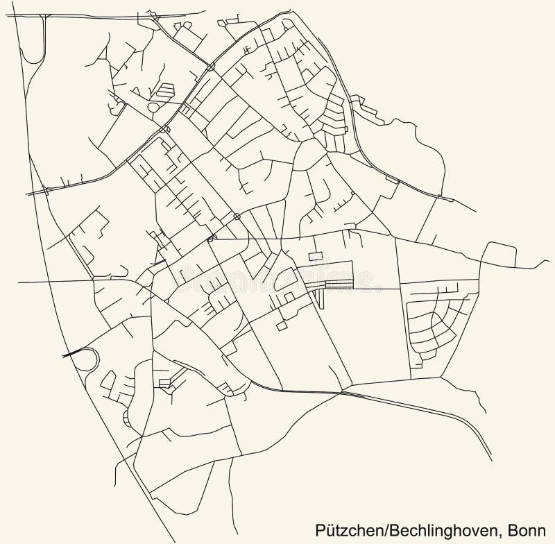 Straßenkarte des Bezirks Putzchenbechlinghoven in Bona