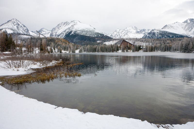 Štrbské Pleso v zime vo Vysokých Tatrách