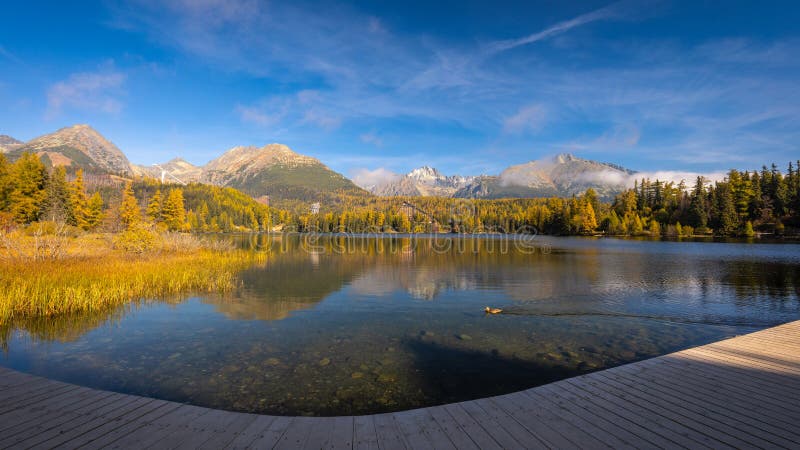 The Strbske pleso, mountain lake in High Tatras National Park