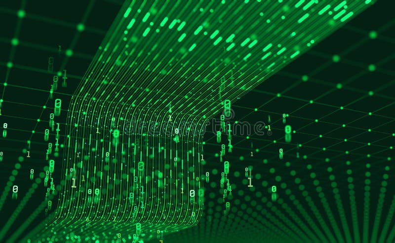 Stream, flow digital data. Big data analytics and business strategy for innovative solutions royalty free illustration