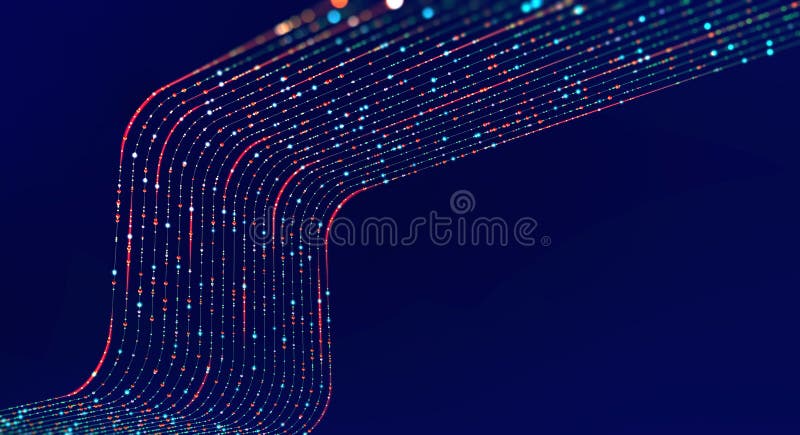 Stream, flow digital data. Big data analytics and business strategy for innovative solutions vector illustration