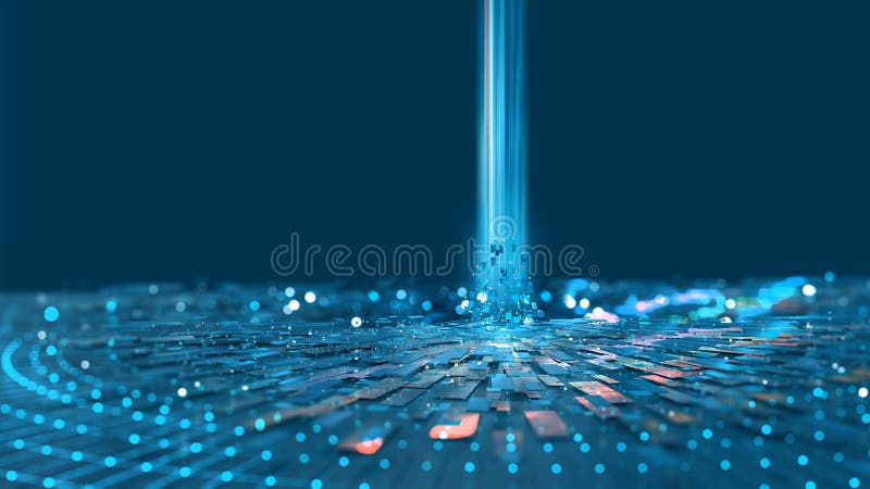 Stream, flow digital data. Big data analytics and business strategy for innovative solutions royalty free illustration