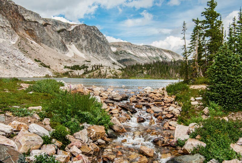 Stream from a Mountain Lake