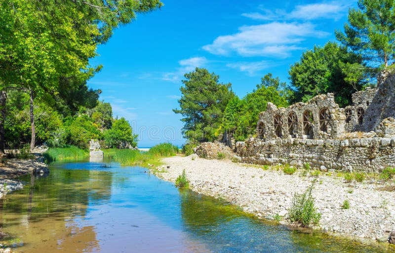 The stream, Olympos, Turkey stock photos The stream, Olympos, Turkey stock photos
