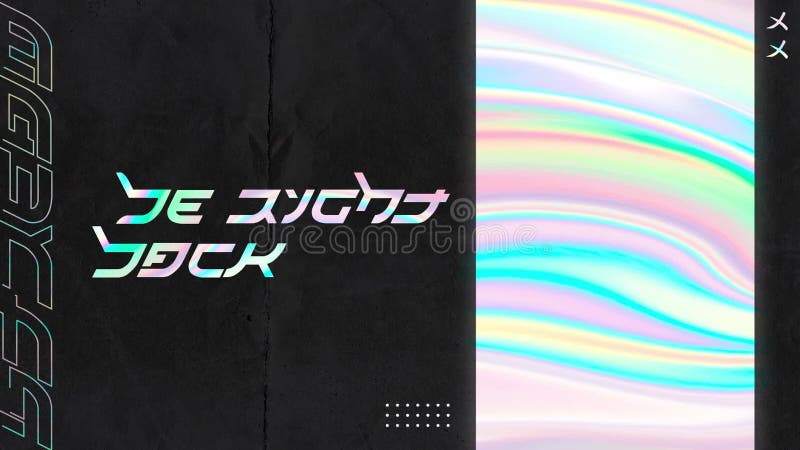 Prismatic brb stream overlay. Holographic animated video looop stock illustration