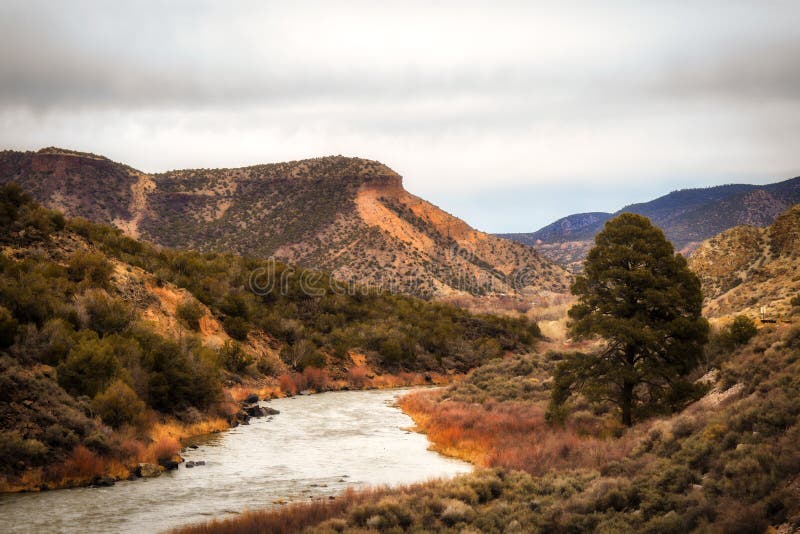 A stream between rocky hills in New