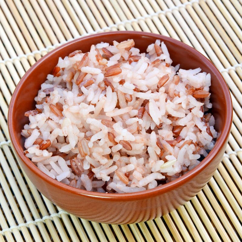 Streamed Rice. stock photo. Image of brown, enzyme