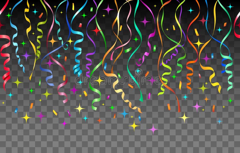 Streamers and confetti. Gold streamers tinsel and - Stock Illustration  [69831822] - PIXTA