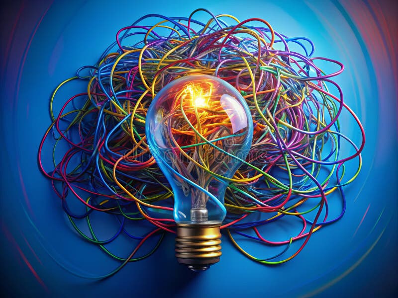 Streamline Your Projects with Innovative Solutions A OneLine Lightbulb Approach to Problem Solving stock illustration