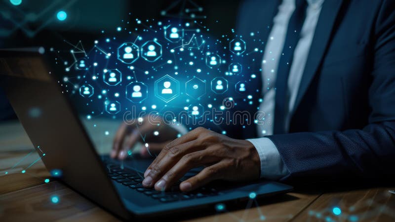 Streamline your workflow with a document management system for efficient online documentation and easy database search stock illustration