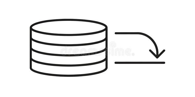 Streamlined Database Restore A Minimalist SingleLine Data Flow Icon for Modern Web Applications vector illustration