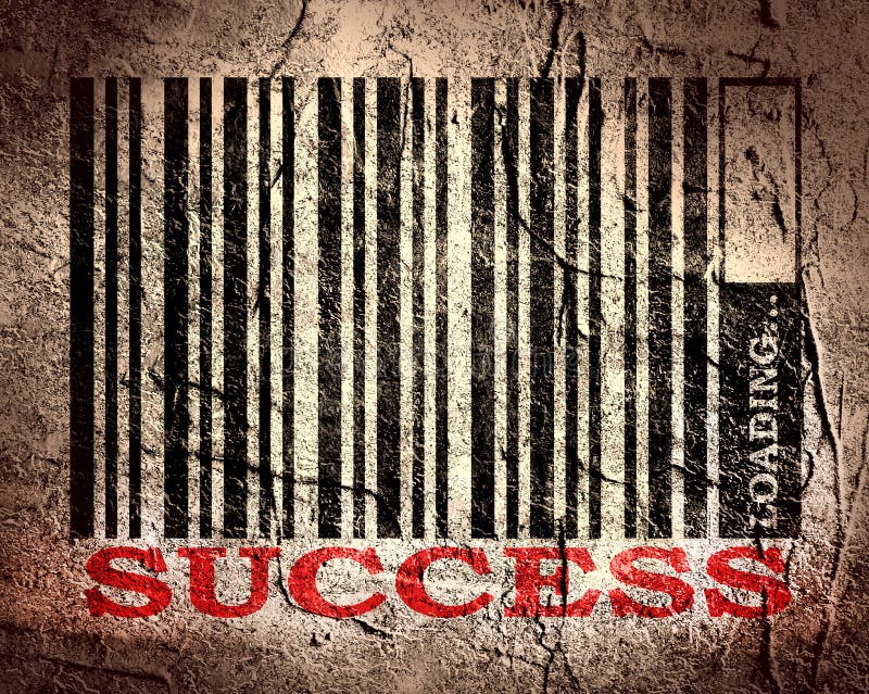 Streepjescode met succestekst en ladingsbar vector illustratie Streepjescode met succestekst en ladingsbar vector illustratie