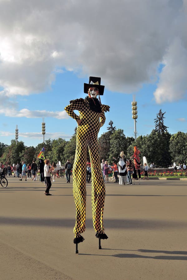 Street actor poses for photos in Moscow royalty free stock photo Street actor poses for photos in Moscow royalty free stock photo