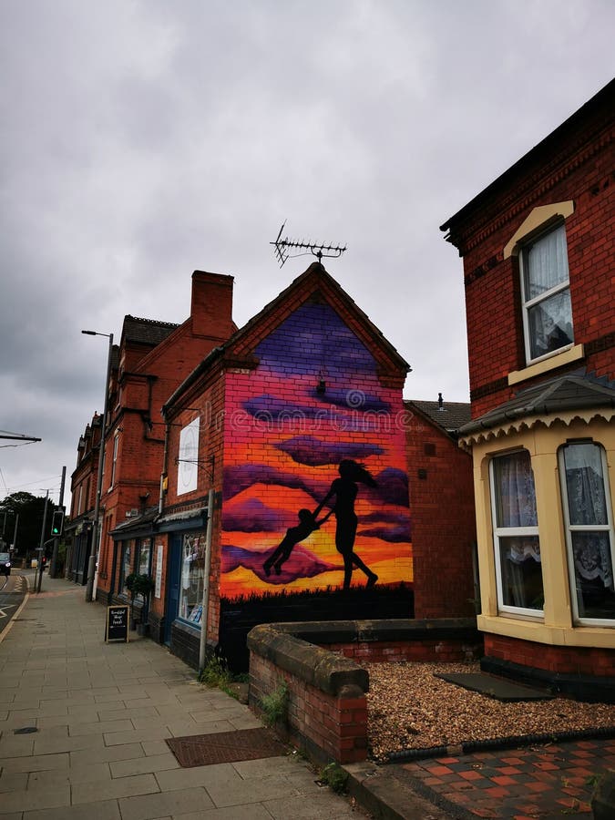 Street art in Beeston editorial stock image. Image of mural 223064479