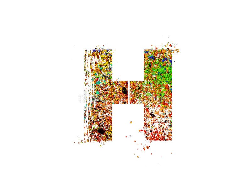 Street Art Graffiti Style LETTER H, Airbrush Ink Splash Bold Font ...