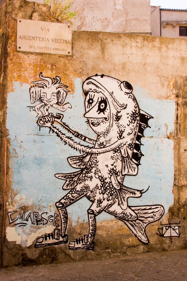 Street Art in Palermo, Italy Editorial Stock Photo Image of street
