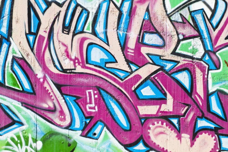 Street art, segment of an urban grafitti on wall royalty free illustration