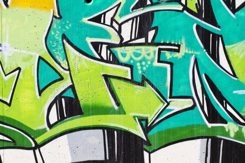 Street art, segment of an urban grafitti on wall royalty free illustration