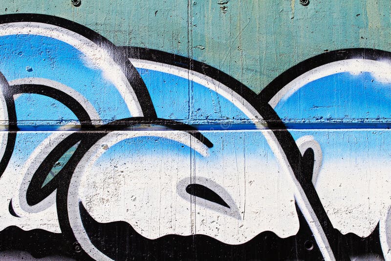 Street art, segment of an urban grafitti on wall, chrome letters, art
