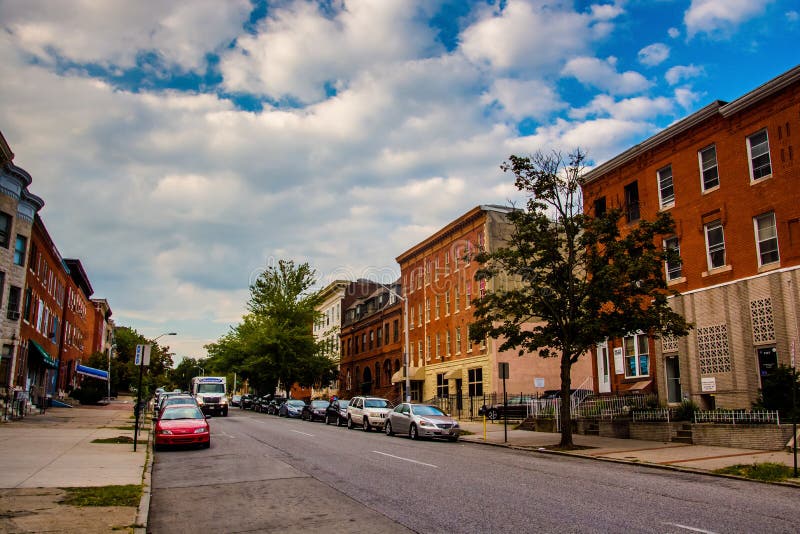 A Street in Baltimore, Maryland. Editorial Stock Image Image of city