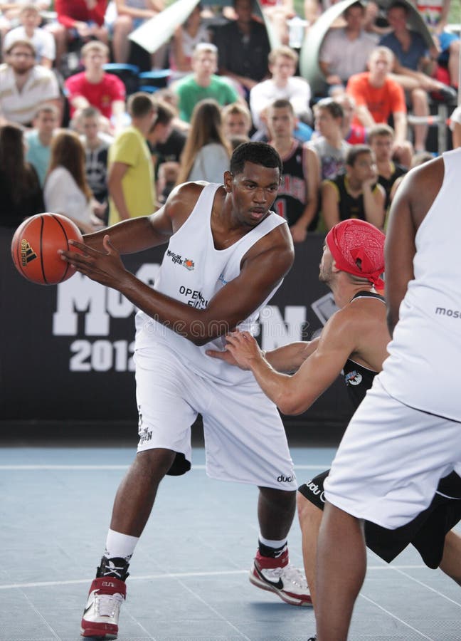 LVIV, UKRAINE JUNE 2016 Basketball Players are Playing on the Square