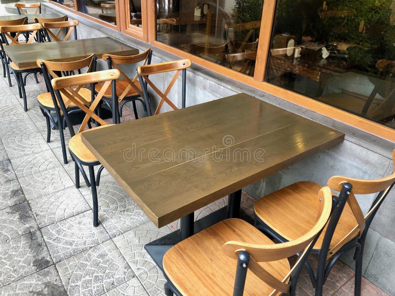 Street Cafe Exterior with Tables and Chairs Stock Photo Image of