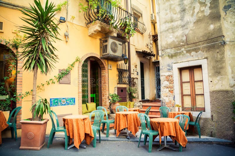 Street cafe in Taormina