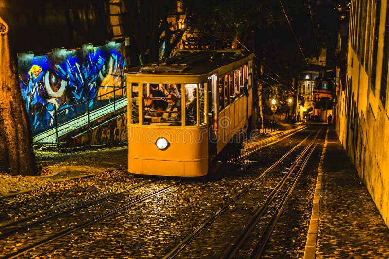 A street car in Lisbon stock photo. Image of colorful 126821472