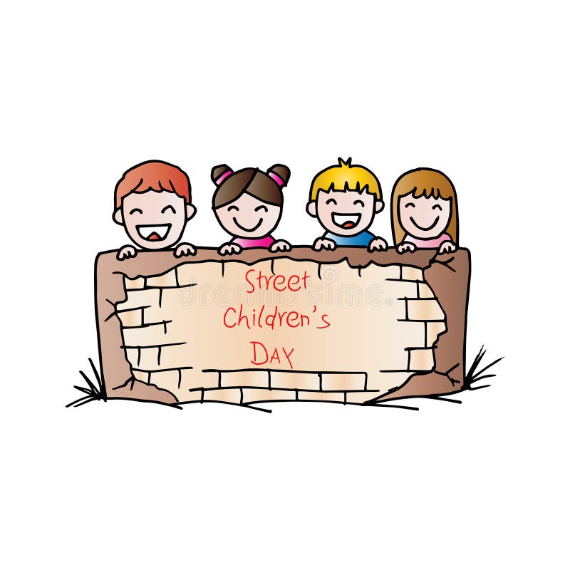 Street Children`s Day Concept Stock Illustration - Illustration of cartoon,  awareness: 105621485