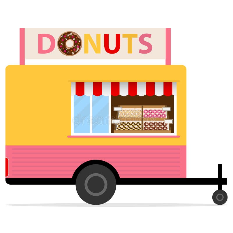 Truck with donuts. stock vector. Illustration of bakery 85001712