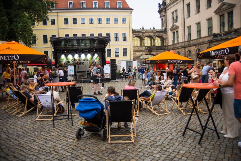 Street festival in Dresden editorial photography. Image of food - 259822057