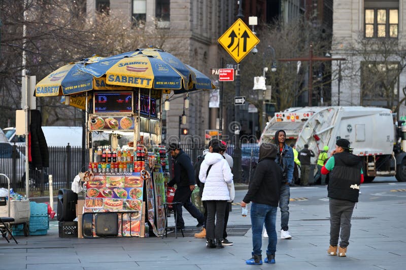 Street Food Cart in Manhattan Editorial Photo - Image of business