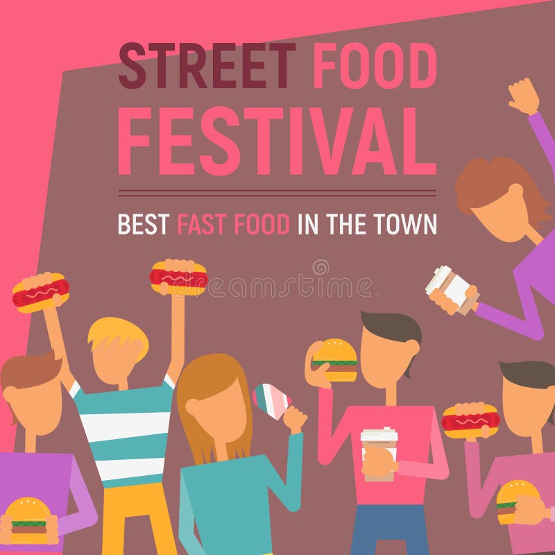 Street Food Festival stock vector. Illustration of city - 69511870