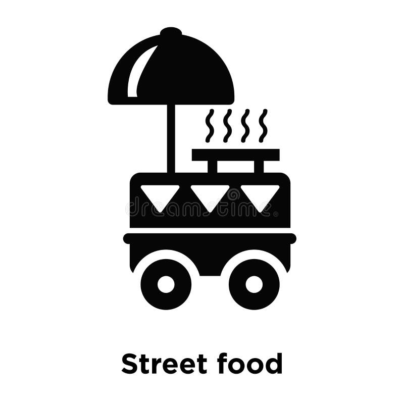 Street food icon vector isolated on white background, logo concept of Street food sign on transparent background, filled black symbol