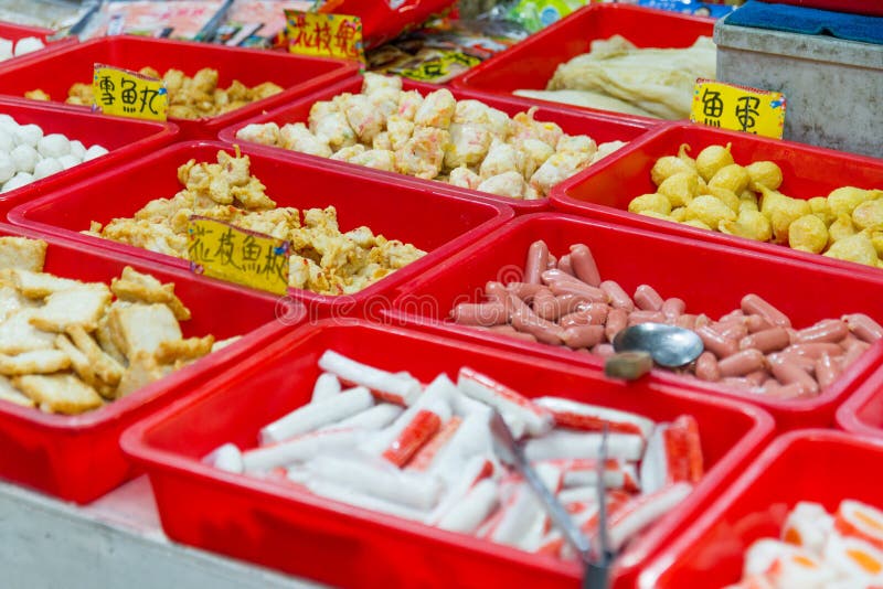 Street Food at Traditional Market in Taiwan Stock Image - Image of