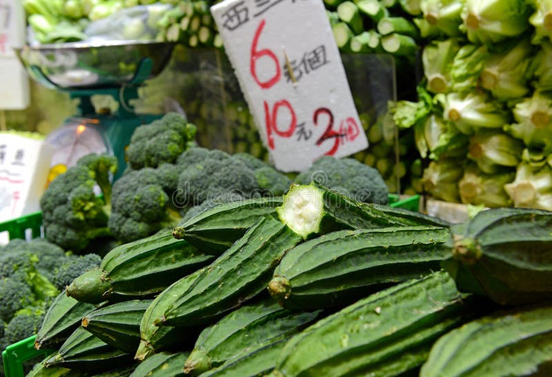 Street food with various fresh vegetables