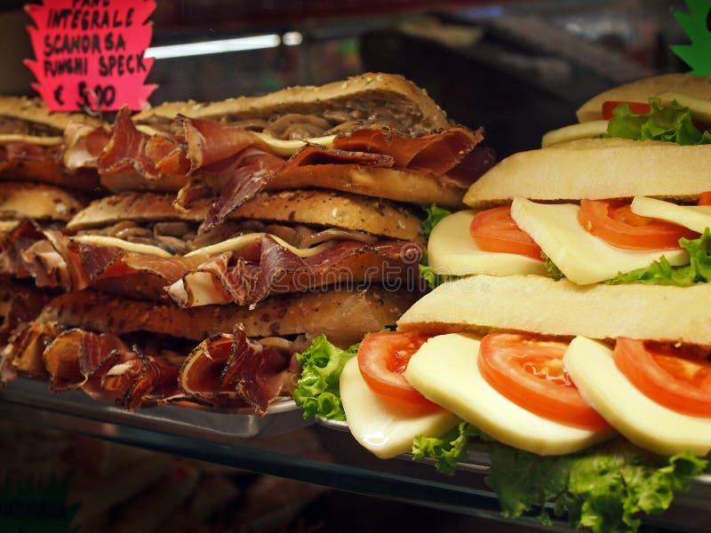 Street Food in Venice: Sandwiches Stock Photo - Image of meat, dried