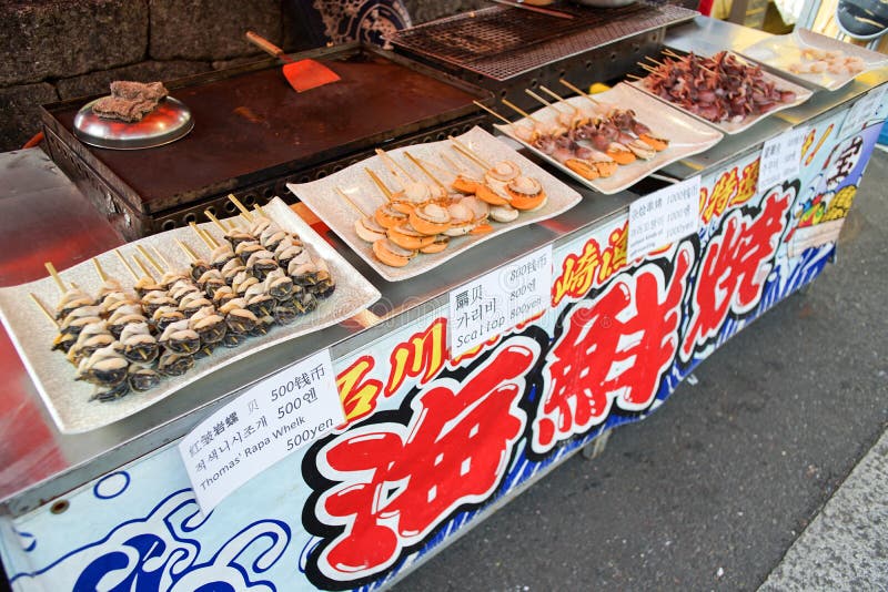 Street foods in japan editorial stock photo. Image of cuisine - 105296708