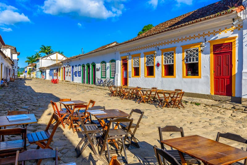 Street of historical center in Paraty, Rio de Janeiro, Brazil. stock photography Street of historical center in Paraty, Rio de Janeiro, Brazil. stock photography