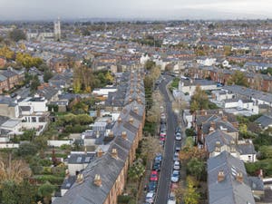 Street And House In The Suburbs Of Dublin Ireland Aerial View Stock Street And House In The Suburbs Of Dublin Ireland Aerial View Stock